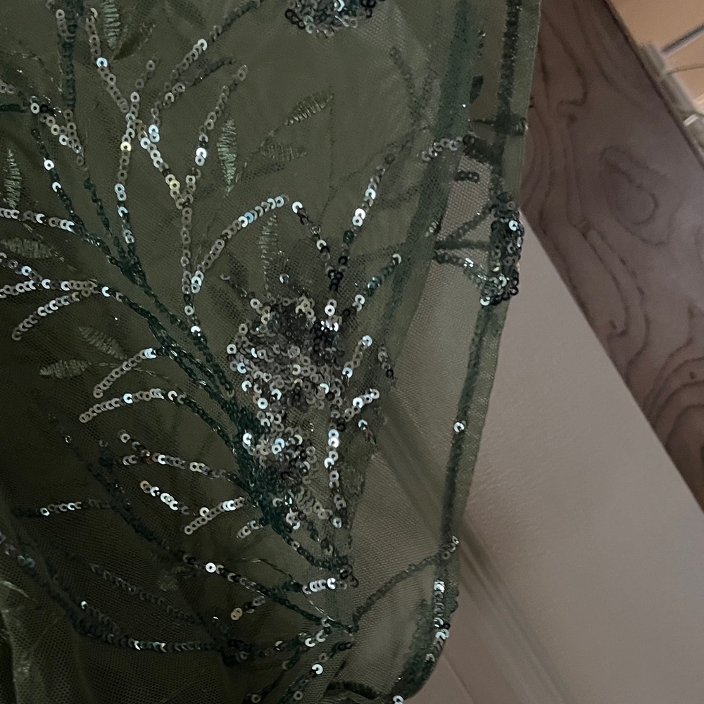 SLNY Elegant Green Sequins Maxi Dress - Picture 7 of 7